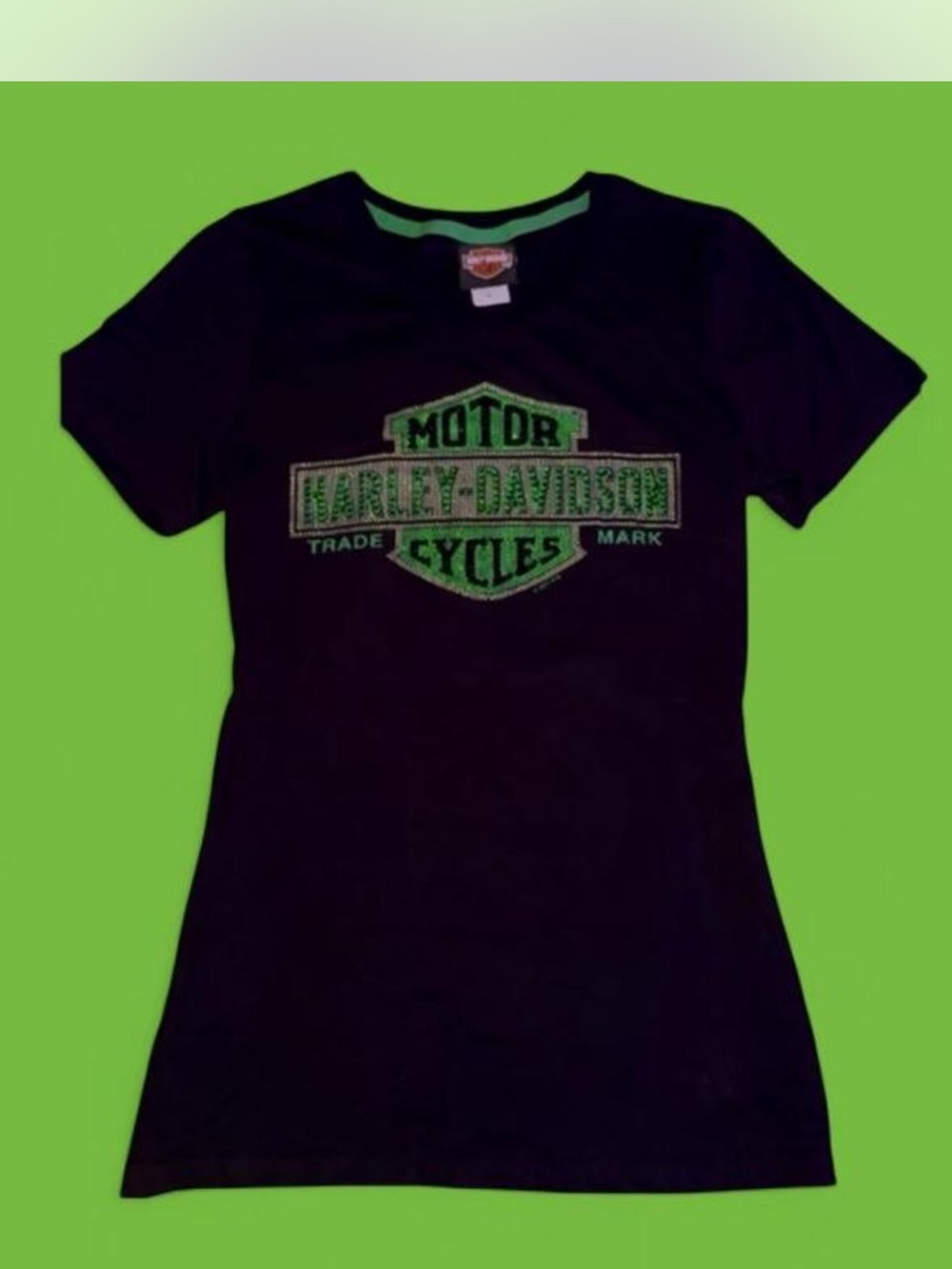 Harley-Davidson Black T-Shirt with Green Logo